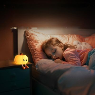 veilleuse bébé citrouille mignonne silicone sûr