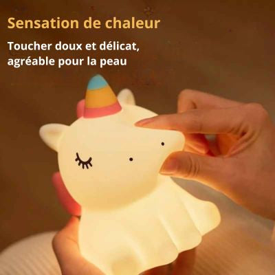 veilleuse bébé licorne en silicone agréable pour la peau 
