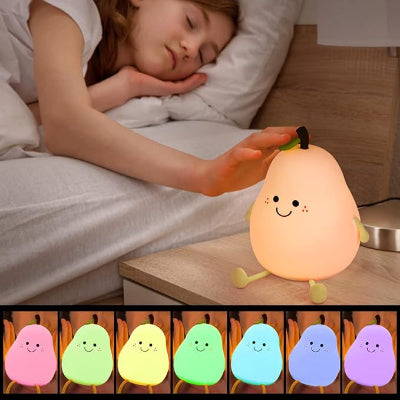 veilleuse bébé poire design allumée tactile