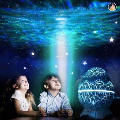 veilleuse projecteur Œuf de dinosaure  étoiles bleus